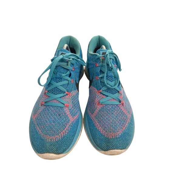 Nike 698182 flyknit lunar 3 Women's Size 10 Blue Pink Mesh Running sneaker Shoes - Picture 2 of 7